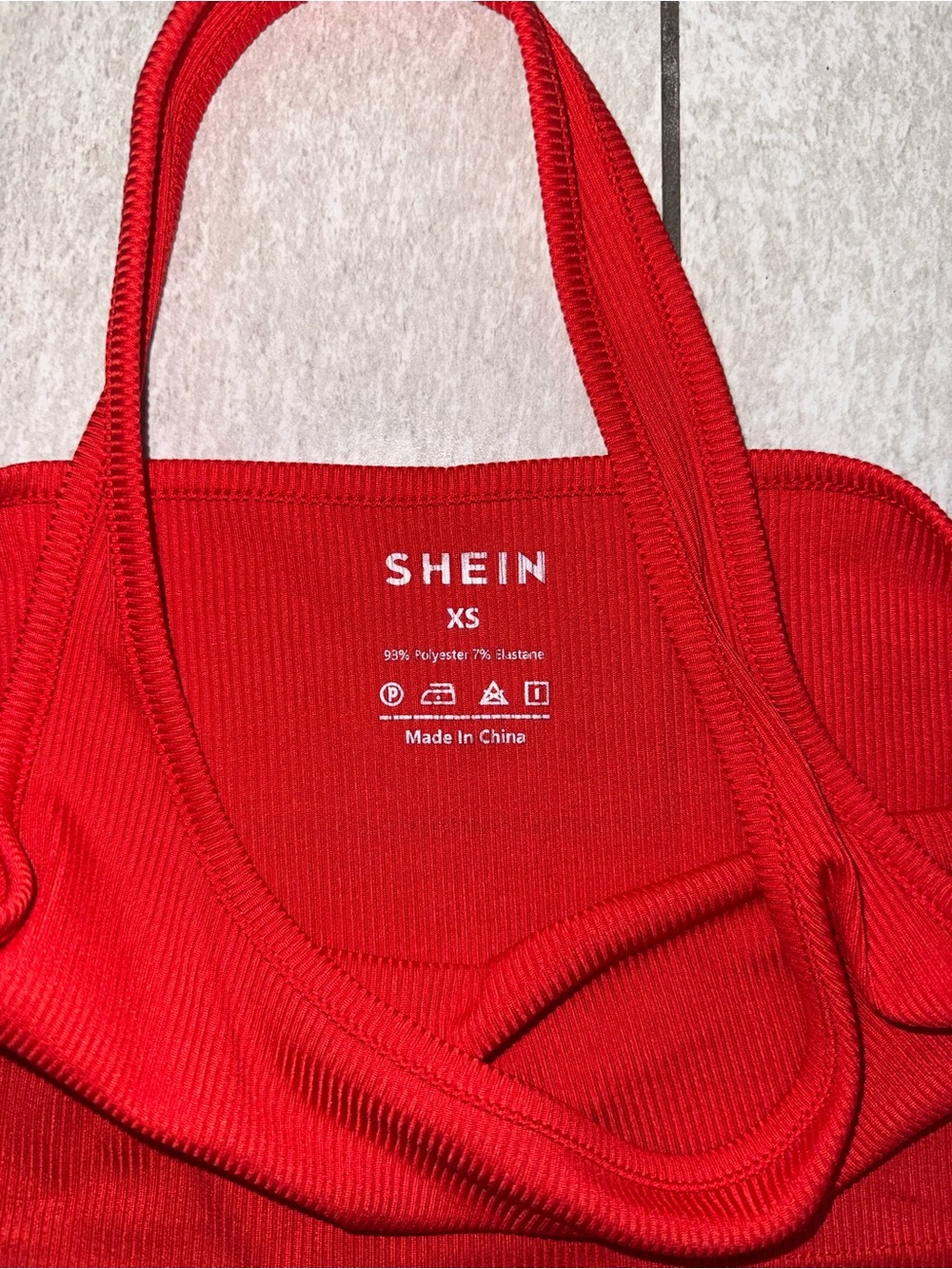 SHEIN Bright Red Ribbed Tank - Picture 3 of 3